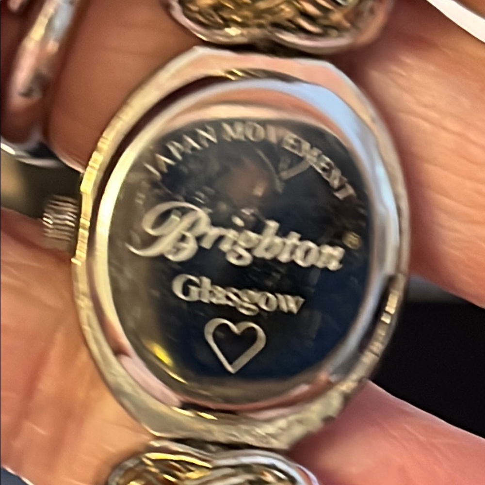 Brighton “Glasgow” Silver Tone Heart Accent Watch w/Black & Brown Leather Band - Picture 4 of 9